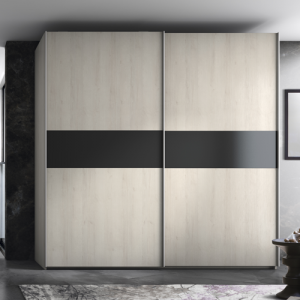 Armario de 2 puertas correderas con franja decoración 220A