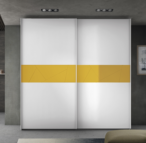 Armario de 2 puertas correderas con franja decoración 224A