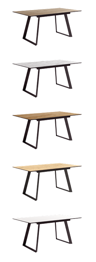 Mesa extensible rectangular con patas metálicas negras - Imagen 4