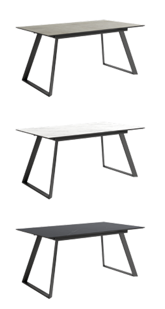 Mesa extensible rectangular con patas metálicas negras - Imagen 3